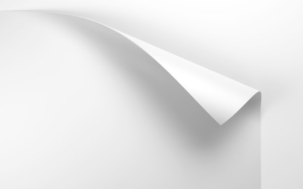 纸张带有卷曲角，3d渲染图片下载