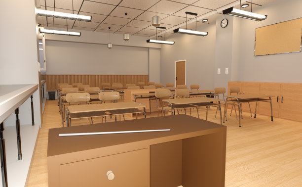 3D插画教室内部图片下载