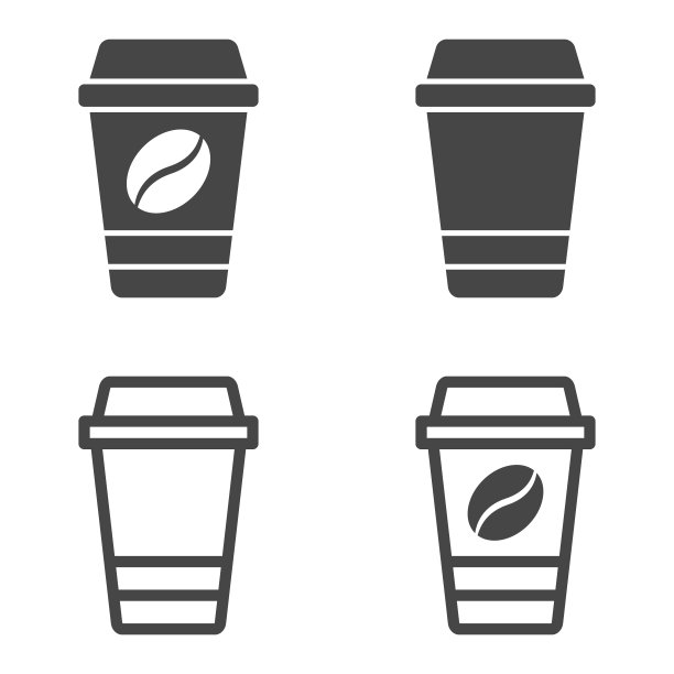 一次性咖啡杯图标孤立在白色背景图片下载