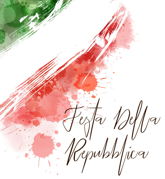 抽象水彩意大利国旗图片下载