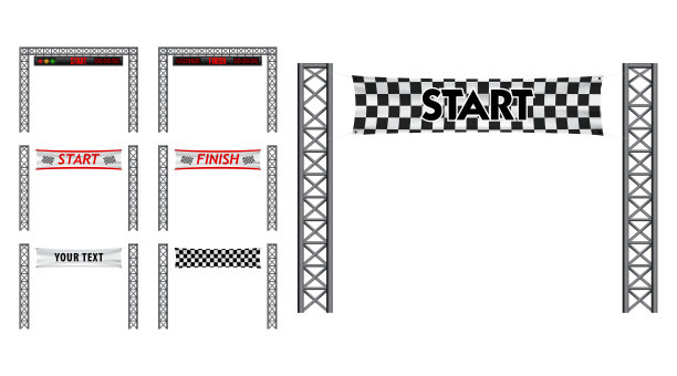 设马拉松起跑终点线。图片下载