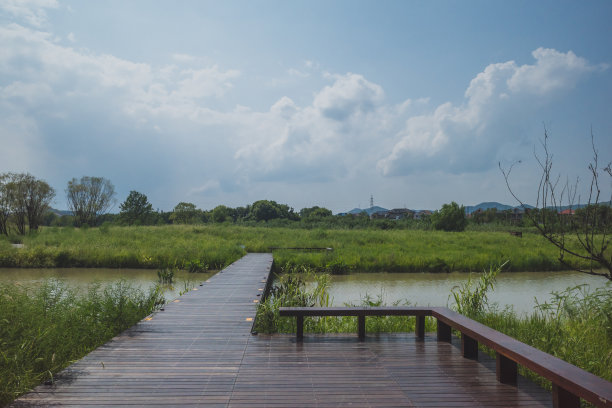 中国杭州良渚古城遗址景观图片下载