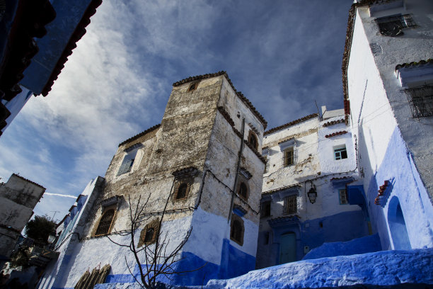 Chefchaouen的蓝色建筑图片下载