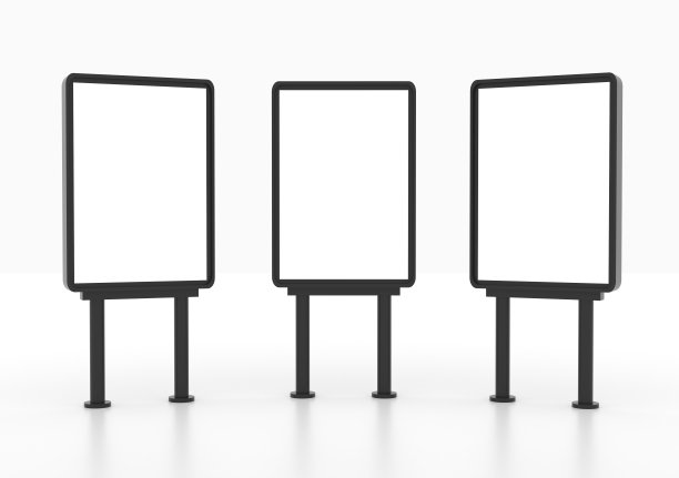 户外街道广告广告牌模拟，3d渲染插图图片下载