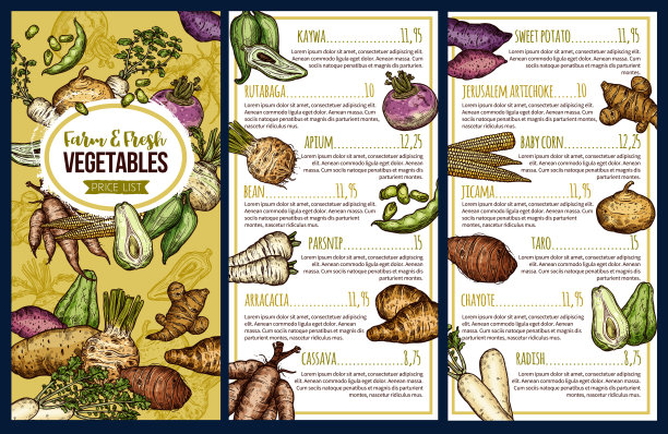 外来蔬菜速写价格表，载体图片下载