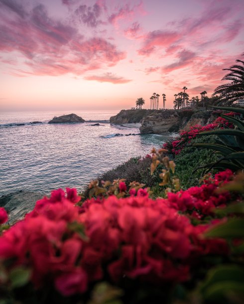 拉古纳海滩日落图片下载