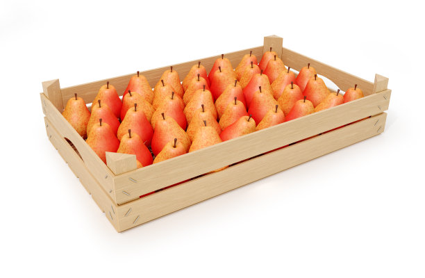 熟梨装在木条箱里图片下载