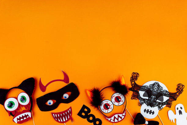 万圣节道具背景快乐图片下载