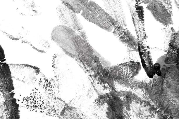 黑色手印在白色背景-图像图片下载