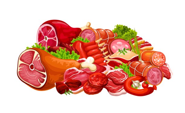 肉店卖牛肉和猪肉肉品图片下载