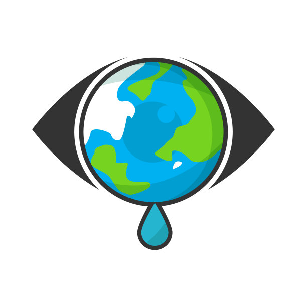 哭的眼睛。地球有一个悲哀的全球变暖和污染的概念图片下载