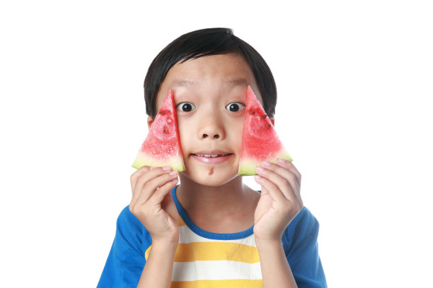 孩子吃西瓜图片下载