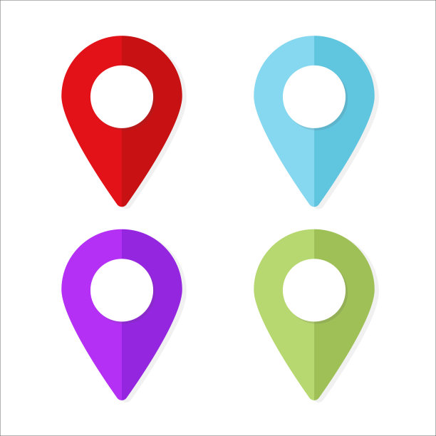 地图定位引脚颜色向量的集合图片下载