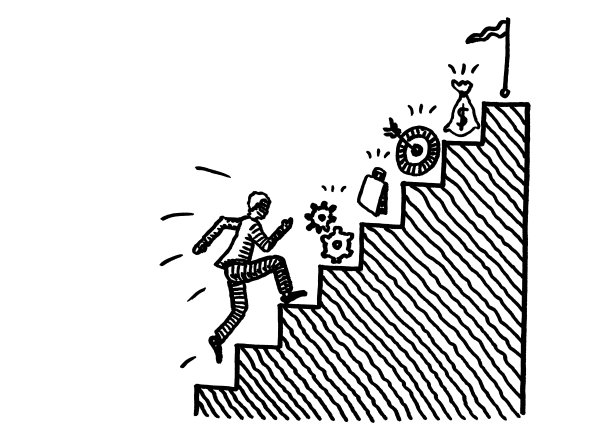 向着商业目标奔跑的男人图片下载