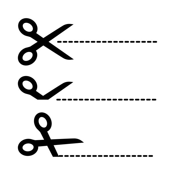 扁平剪刀图标集孤立的白色背景。现代设计对象图片下载