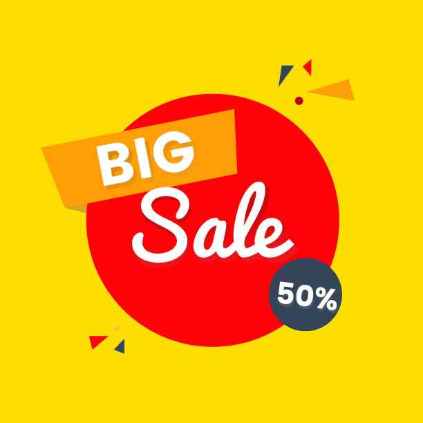 超级销售设计彩色模板矢量插画图片下载