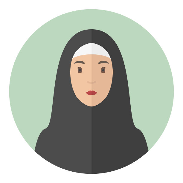 戴头巾的阿拉伯女性，头像矢量图标图片下载