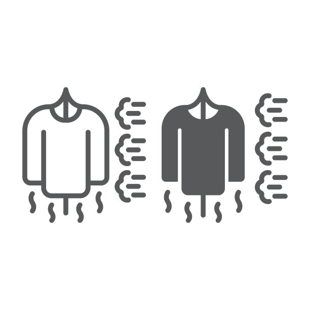 蒸汽衣物清洗线和字形图标、洗衣和清洁、衣物服务标志、矢量图形、白色背景上的线性图案。图片下载