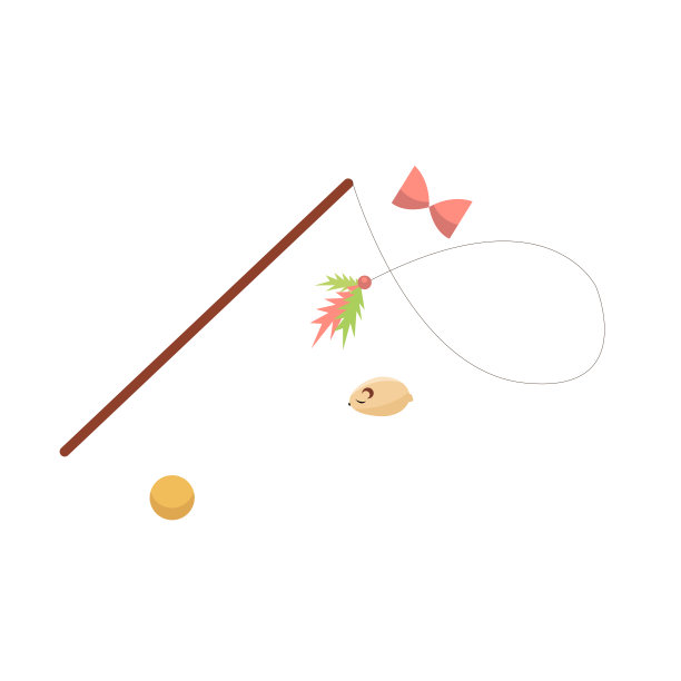 宠物猫玩具。平面卡通矢量插图孤立在白色背景上。图片下载