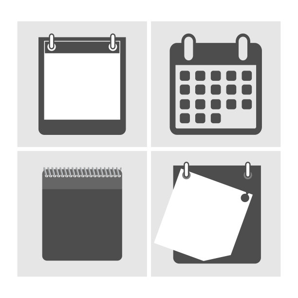 设置日历图标，矢量插图。图片下载