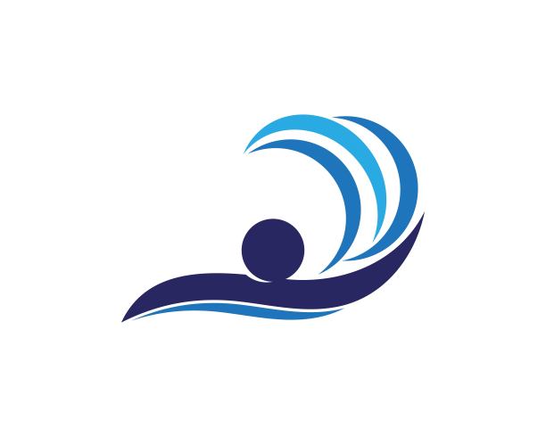 游泳的人图标矢量插图图片下载