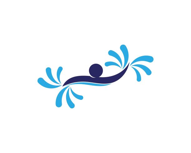 游泳的人图标矢量插图图片下载