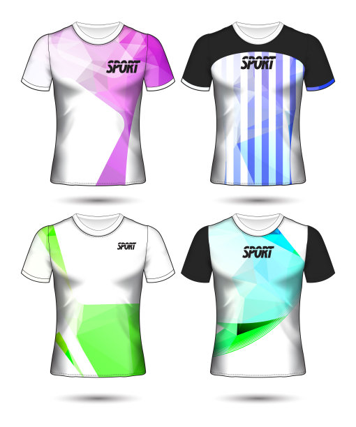 一套足球或足球球衣模板t恤风格，设计你的足球俱乐部矢量插图图片下载