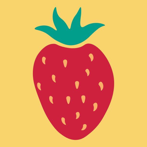 红色草莓孤立在绿色背景上。图片下载