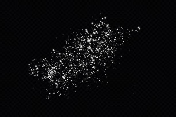 尘埃发出火花，金色的星星发出特殊的光芒。矢量闪烁在透明的背景上。圣诞灯的效果。闪闪发光的神奇尘埃颗粒。图片下载