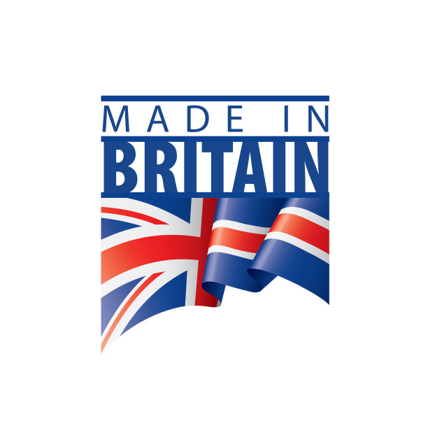 英国国旗，矢量插图在白色的背景图片下载