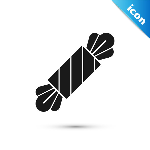 黑色糖果图标孤立在白色背景。快乐的万圣节派对。矢量图图片下载