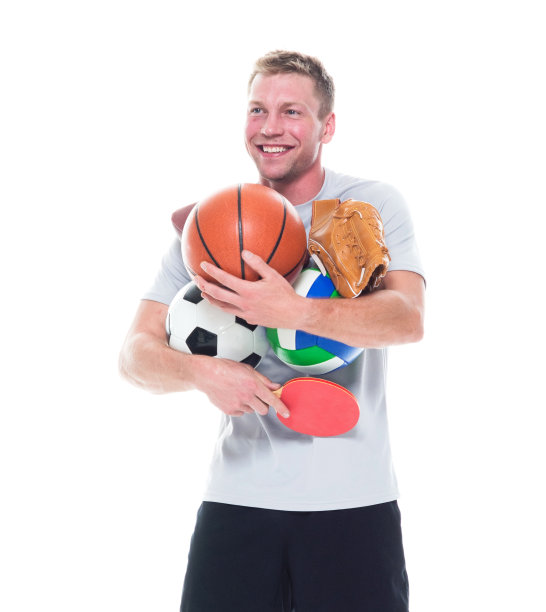 男/一人/正面/腰部以上20-29岁英俊的人棕色头发/短发白人男性/年轻人运动员/运动员/篮球运动员/美式足球运动员/足球运动员站着图片下载