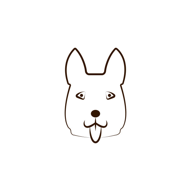 迦南犬图标。犬种手绘图标之一图片下载