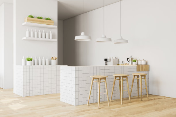 白色和木制的酒吧角落图片下载