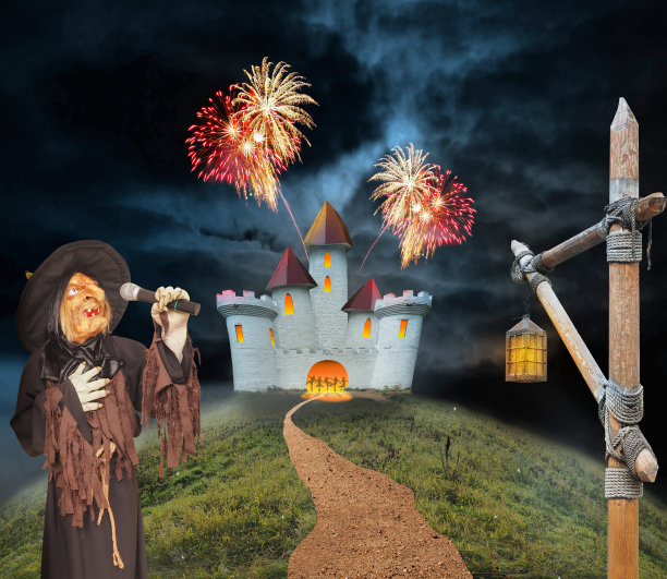 政党背景。万圣节的概念。3 d演示。图片下载