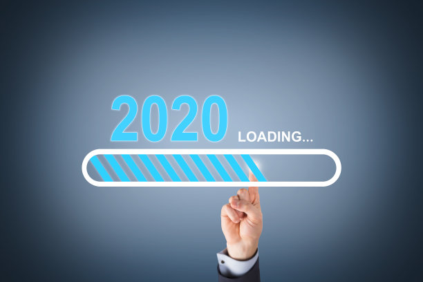 人类手触摸加载2020年的视觉屏幕图片下载