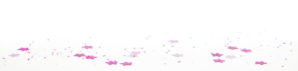 白色背景上分散的粉色亮片图片下载