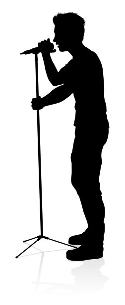 流行乡村歌手或摇滚明星剪影图片下载