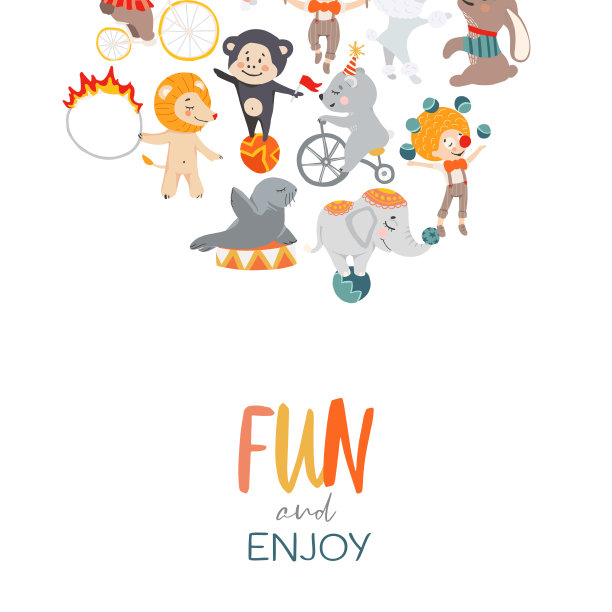 马戏团横幅插图。图片下载