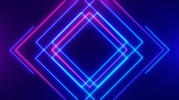 摘要霓虹灯明亮的镜头耀斑在黑色的背景。激光显示彩色横幅广告设计技术图片下载