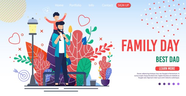 家庭日时尚公寓设计登陆页图片下载