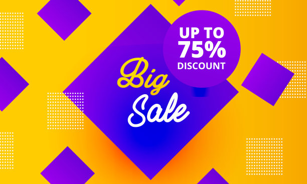 大减价和75%的折扣横幅促销图片下载