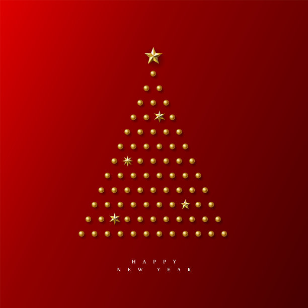 抽象圣诞树上的红色矢量插图图片下载