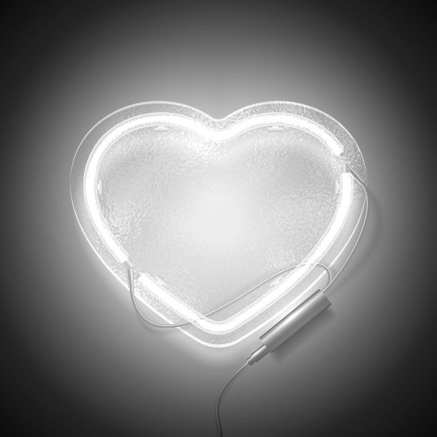 霓虹灯招牌白图片下载