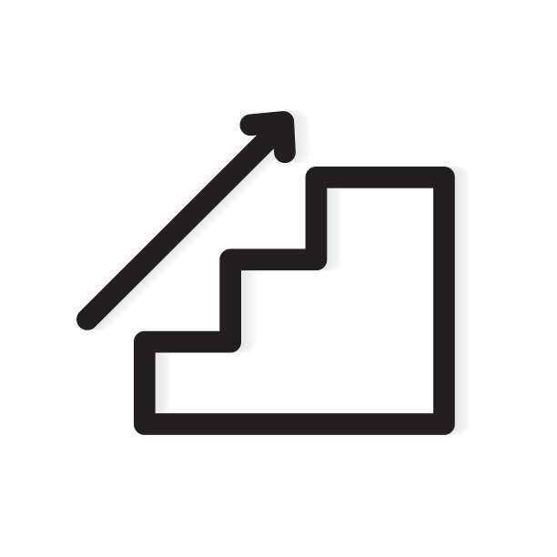 黑色楼梯与箭头图标图片下载