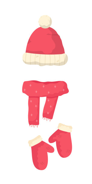 暖冬衣服平面矢量插图图片下载