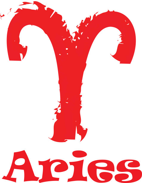 白羊星座在水彩红色与Ravie风格的名字图片下载