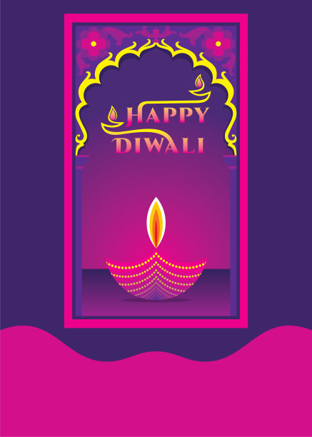 印度排灯节快乐横幅图片下载