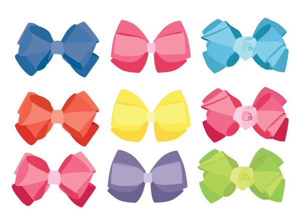 弓彩色设计和彩色的弓彩色的白色背景插图矢量图片下载