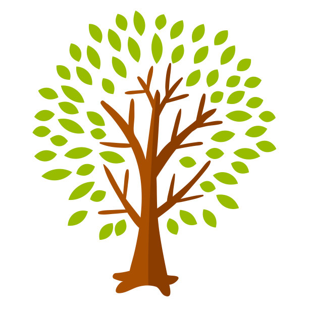 卡通绿树孤立在白色背景。矢量插图。图片下载